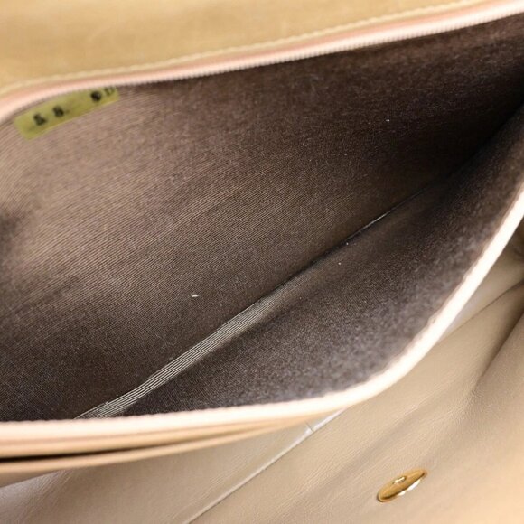 CHANEL CC Horizontal Stitch 30 Chain Shoulder Bag Leather Beige Vintage - Picture 12 of 16